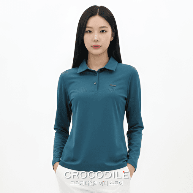 CROCODILE LADY 25周年 レディース 吸湿速乾 さらさらフィット 季節の変わり目 レディース 長袖ポロシャツ WT97