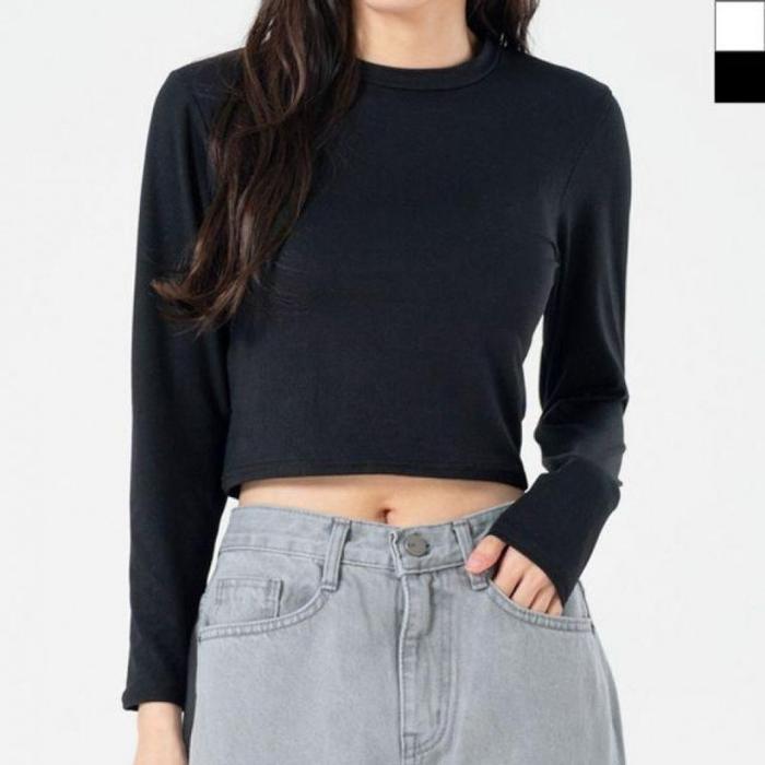 レディース ピーチ ミルキー 長袖 クロップTシャツ レディーストップス Tシャツ