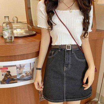 レディース トップス Tシャツ クロップド丈 くびれ モダン デイリーコーデ