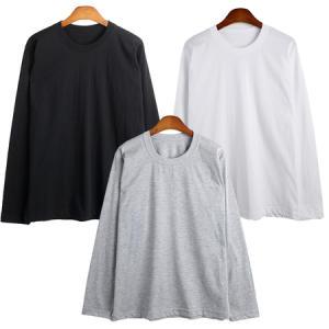 国産 100% 綿 レディース トップス ベーシックTシャツ ラウンド 長袖 無地 コットンTシャツ 55 66 77 88