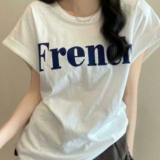 フレンチ レディース 半袖 Tシャツ ロールアップ 夏 トップス レディース 半袖T