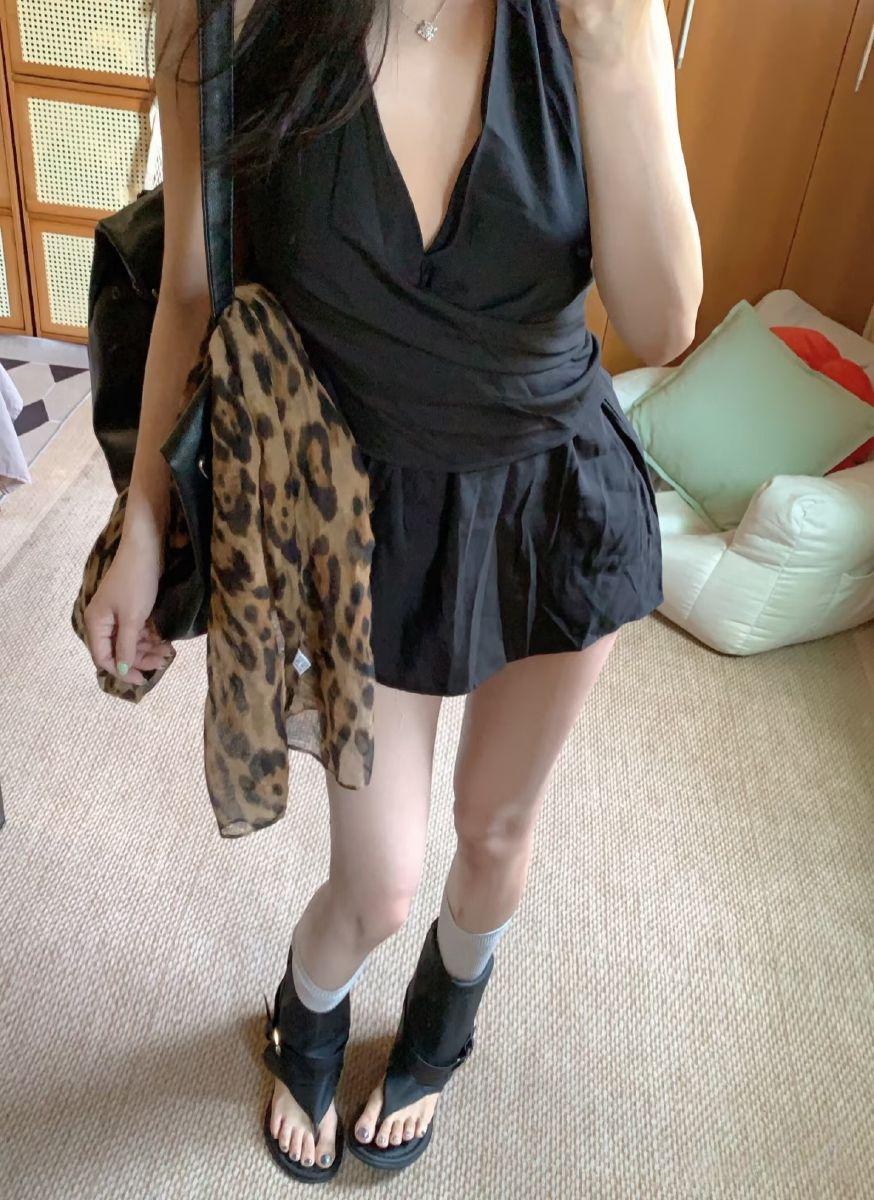 Vネック オフショルダー スリムフィット ホルターネック レディース トップス デイリー