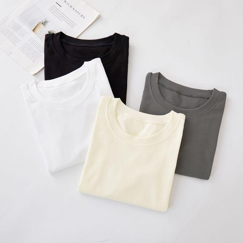 スリムフィット レディーストップス デイリールック 無地 Vネック Tシャツ プリント コーディネート オーバーフィット ベーシックTシャツ