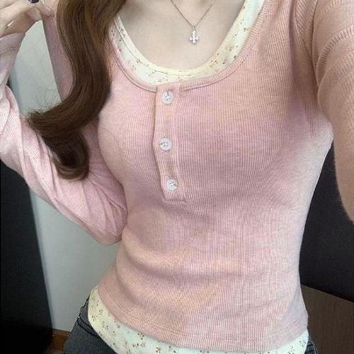 デイリールック カジュアルトップス フラワー柄 レディーストップス DH