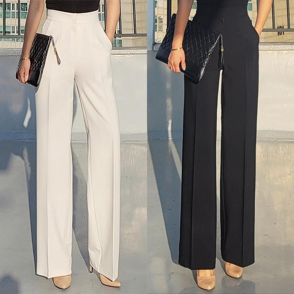春 夏 ハイウエスト ワイドパンツ バンド付き セミワイドパンツ ストレートパンツ レディースフォーマルパンツ レディースホワイトスラックス