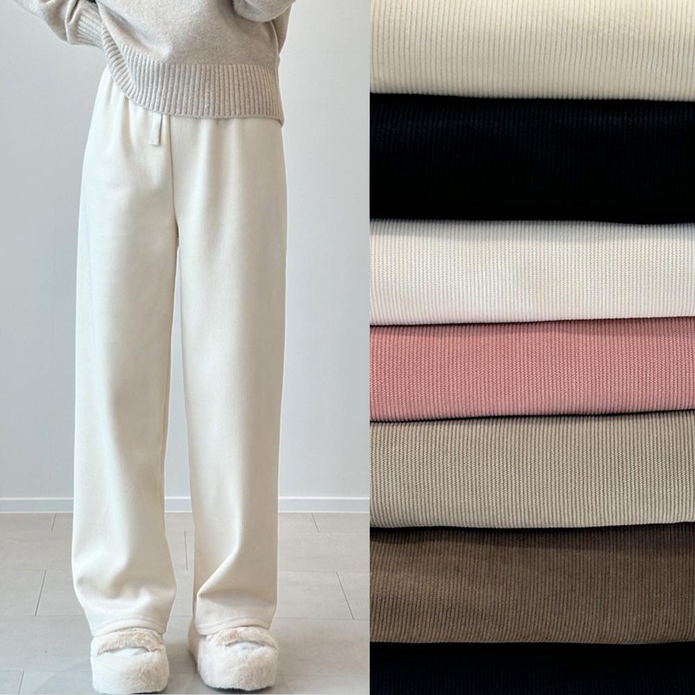 アオブ 裏起毛 コーデュロイ ワイドパンツ ゴールデン バンディングパンツ 3段階丈 高身長さん向け 低身長さん向け