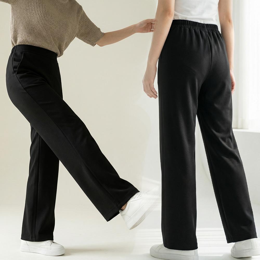 レディース 楽ちんパンツ ストレート スラックス バンディング パンツ ビッグサイズ ストレートパンツ ゴム ウエストゴム ママ パンツ