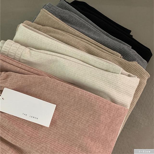 スコーン リブ ベルベット ギャザー ワイド ニットパンツ 4色 秋 冬 コーデュロイ 暖かい ジェイフロー