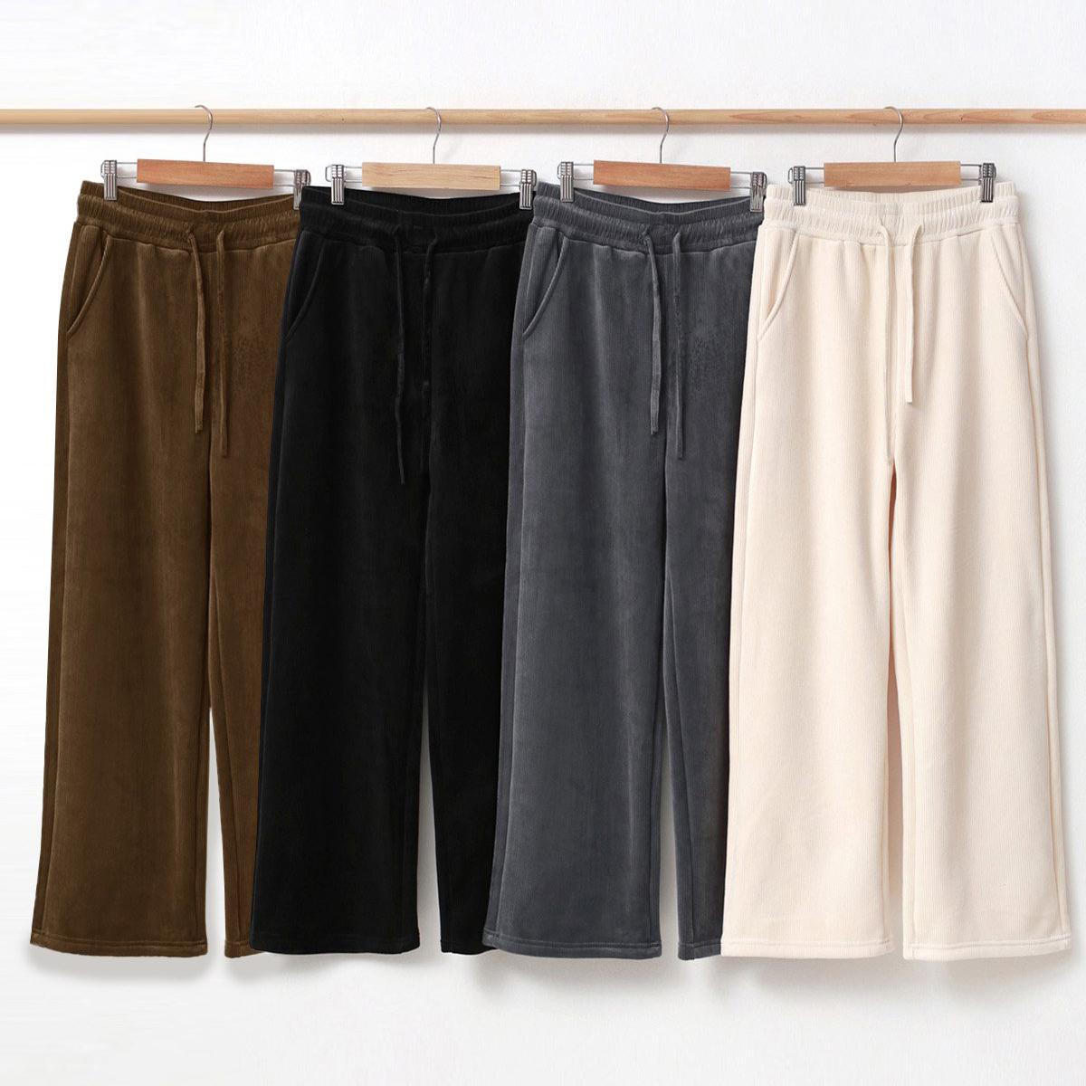 レディース 冬 ギャザー ベルベット ベルロード コーデュロイ ワイドパンツ リブ コーデュロイ ワイドパンツ ゴムパンツ 裏起毛 ボアパンツ