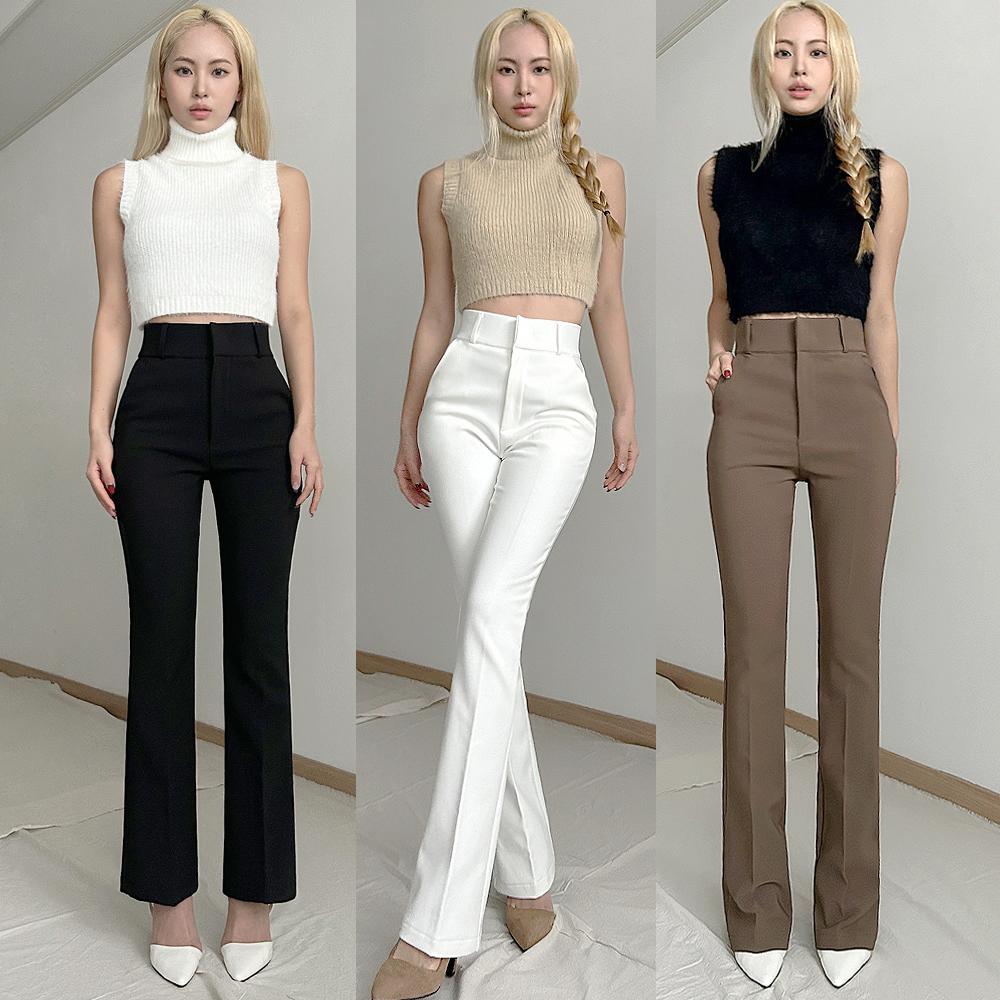 冬 起毛 ハイウエスト ブーツカット ショート丈 ロング丈 スラックス パンツ 秋 フレア フォーマルパンツ