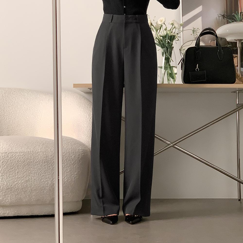 ロンドン リラックスストレートトラウザー (ウォーム チャコール)