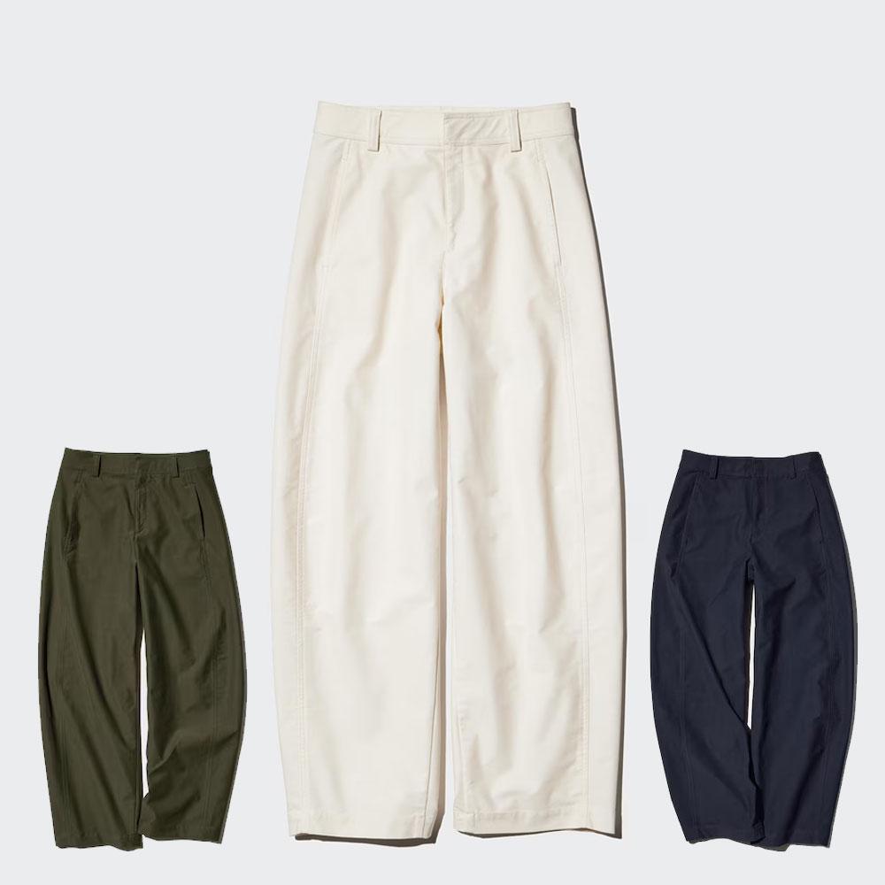 ユニクロ レディース ジャージー バレルレッグパンツ ロングパンツ 3カラー