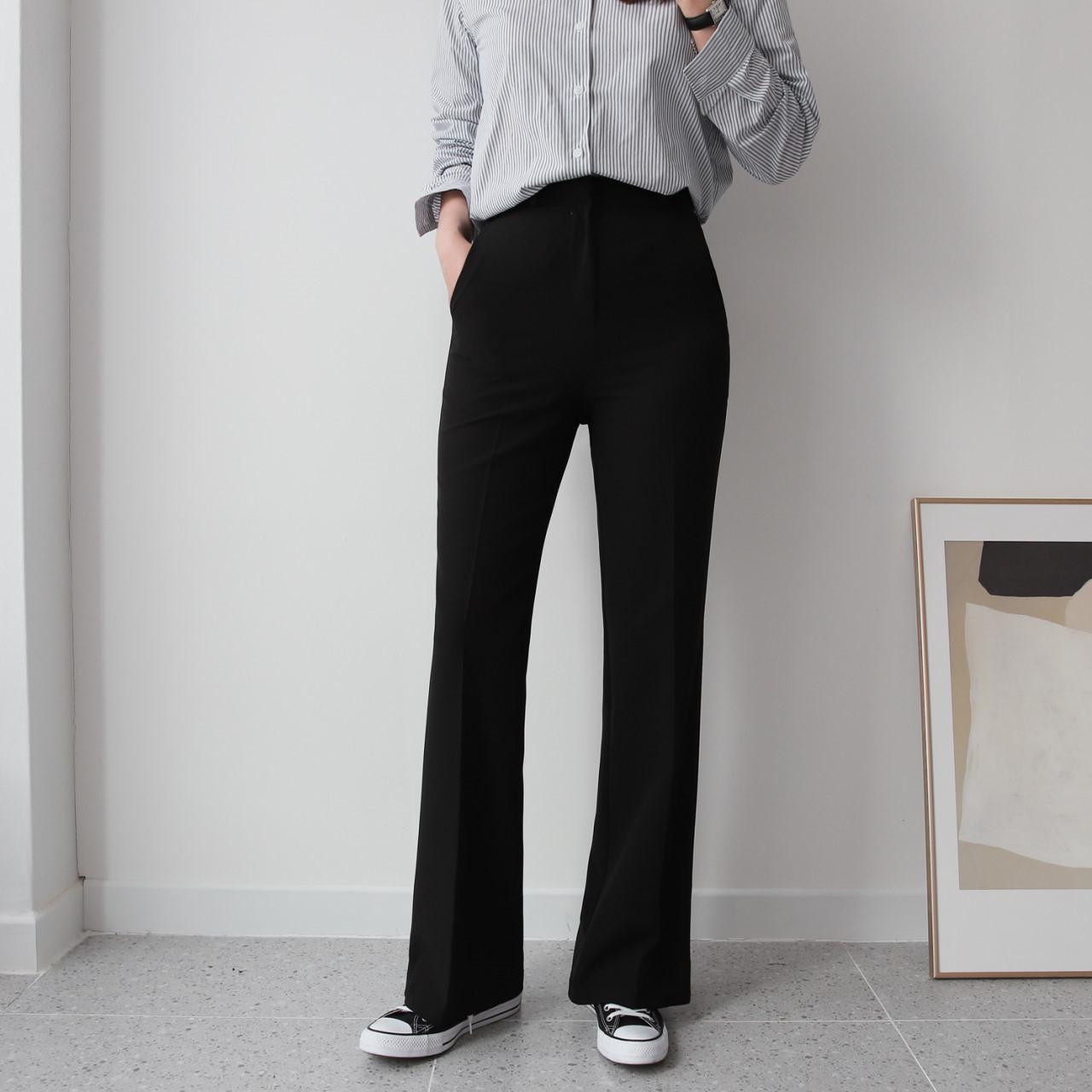 ハイウエスト ブーツカット ワイドスラックス セミ レディースワイドパンツ ワイドパンツ 背の高い女性用 スラックス 春 スーツパンツ