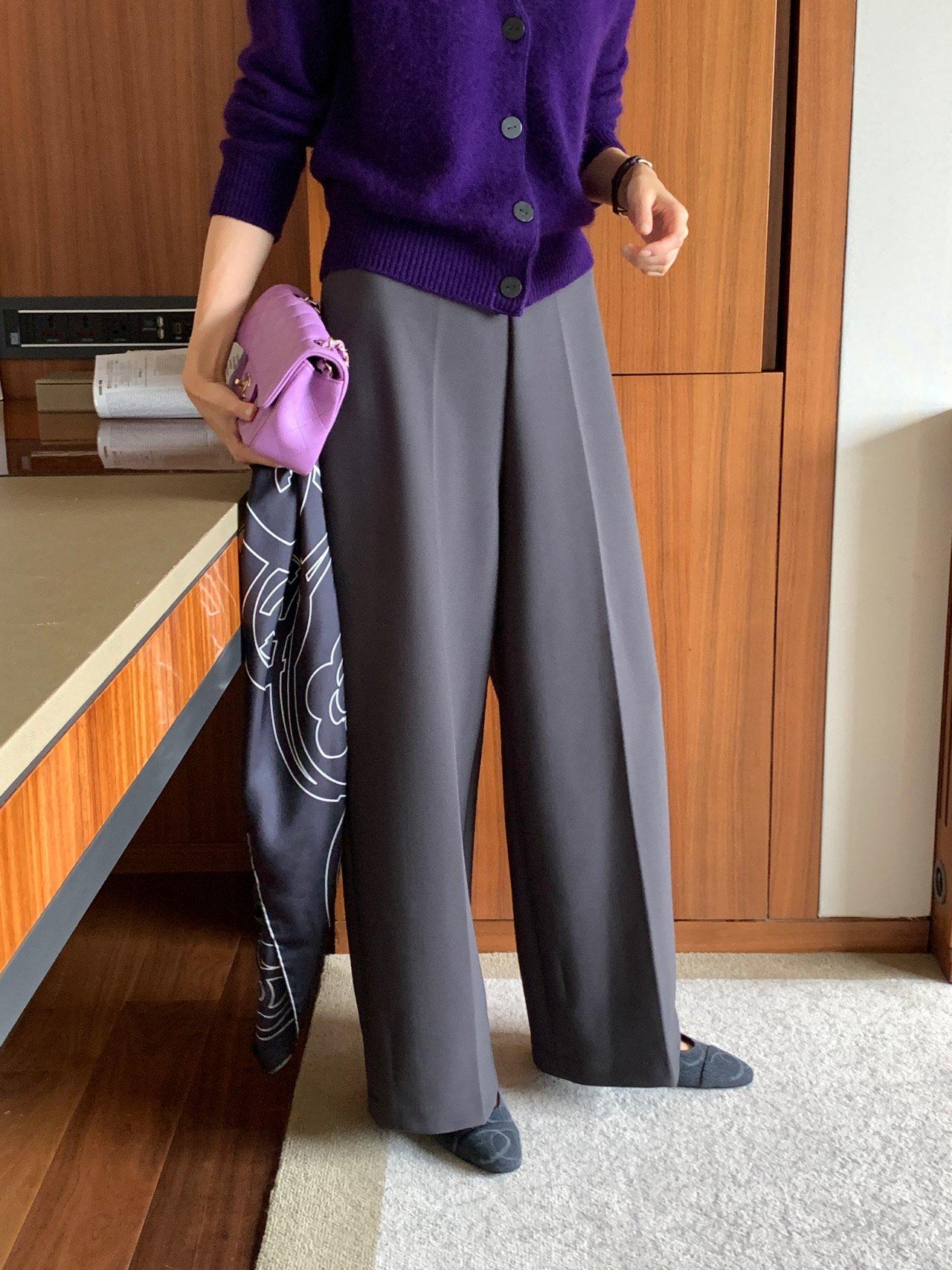 当日出荷 25fw ローゲージ 裏起毛 クレイジー ワイドパンツ パンツ セミワイドフィットパンツ 楽ちんパンツ