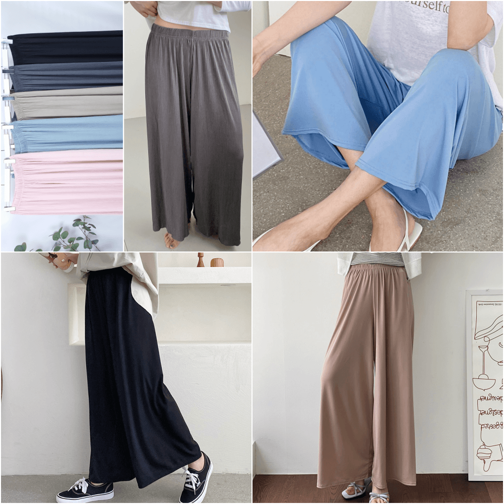 ワイドパンツ プリーツパンツ 冷感 シワ もんぺ ビッグサイズパンツ