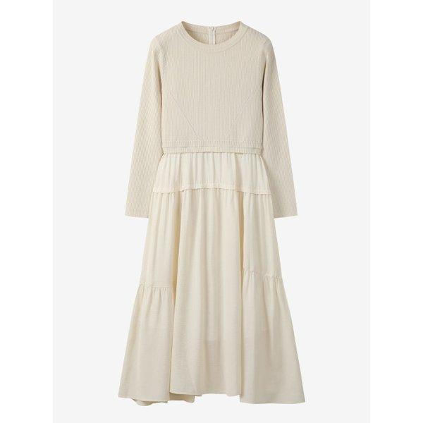 듀엘(DEWL) ニットブロック フレアワンピース d254mse043