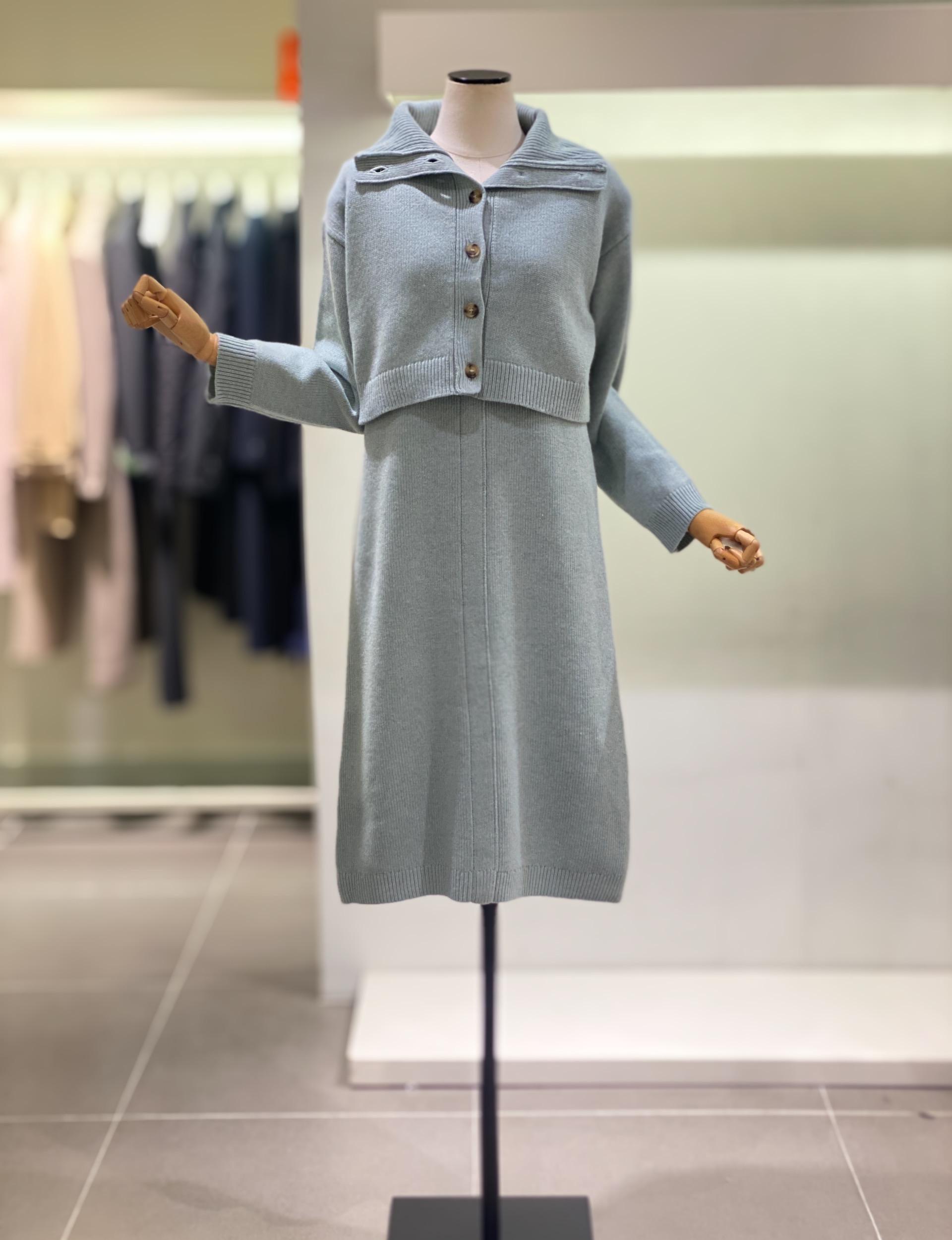 잇미샤 (itmissa) ウールブレンド クロップド カーディガン ワンピース セット ITOBKOP700