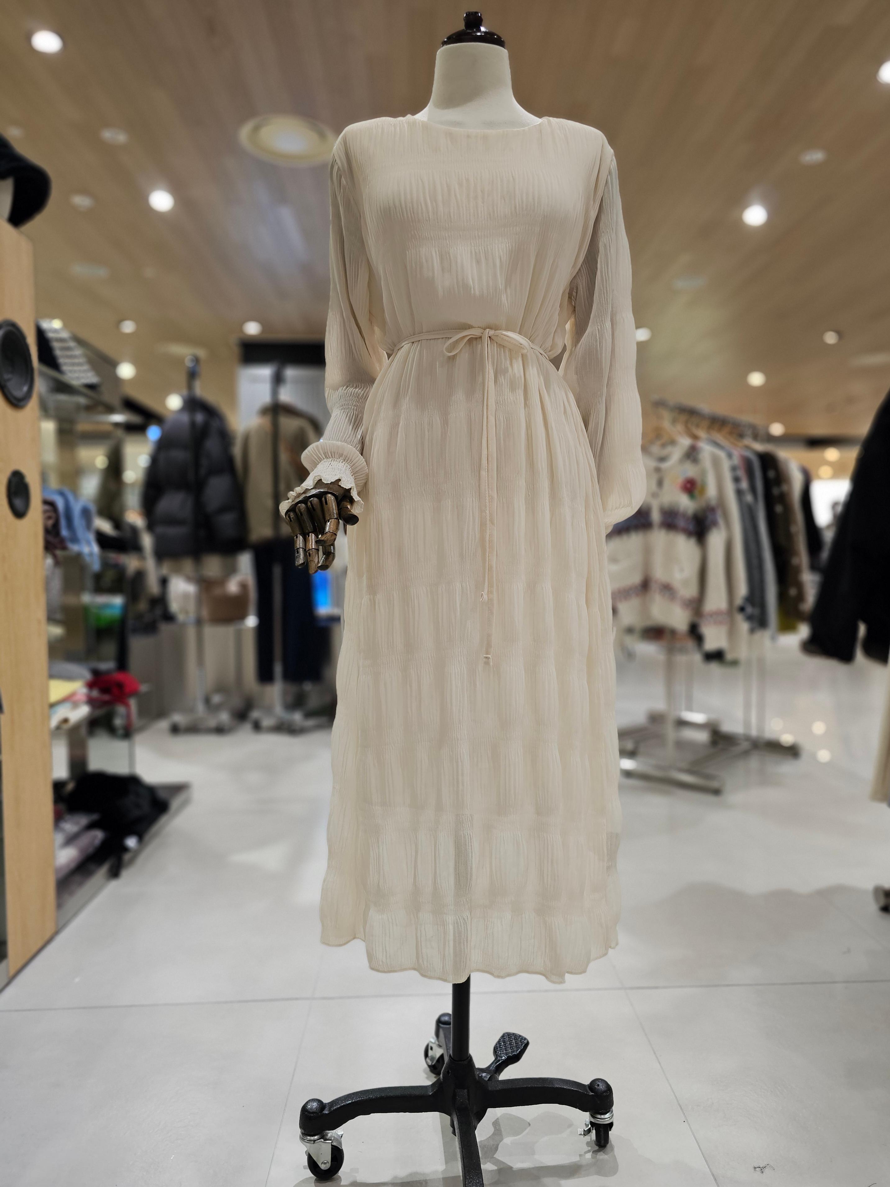 [LAP] ギャザーシフォン ストラップロングワンピース AS7X0160