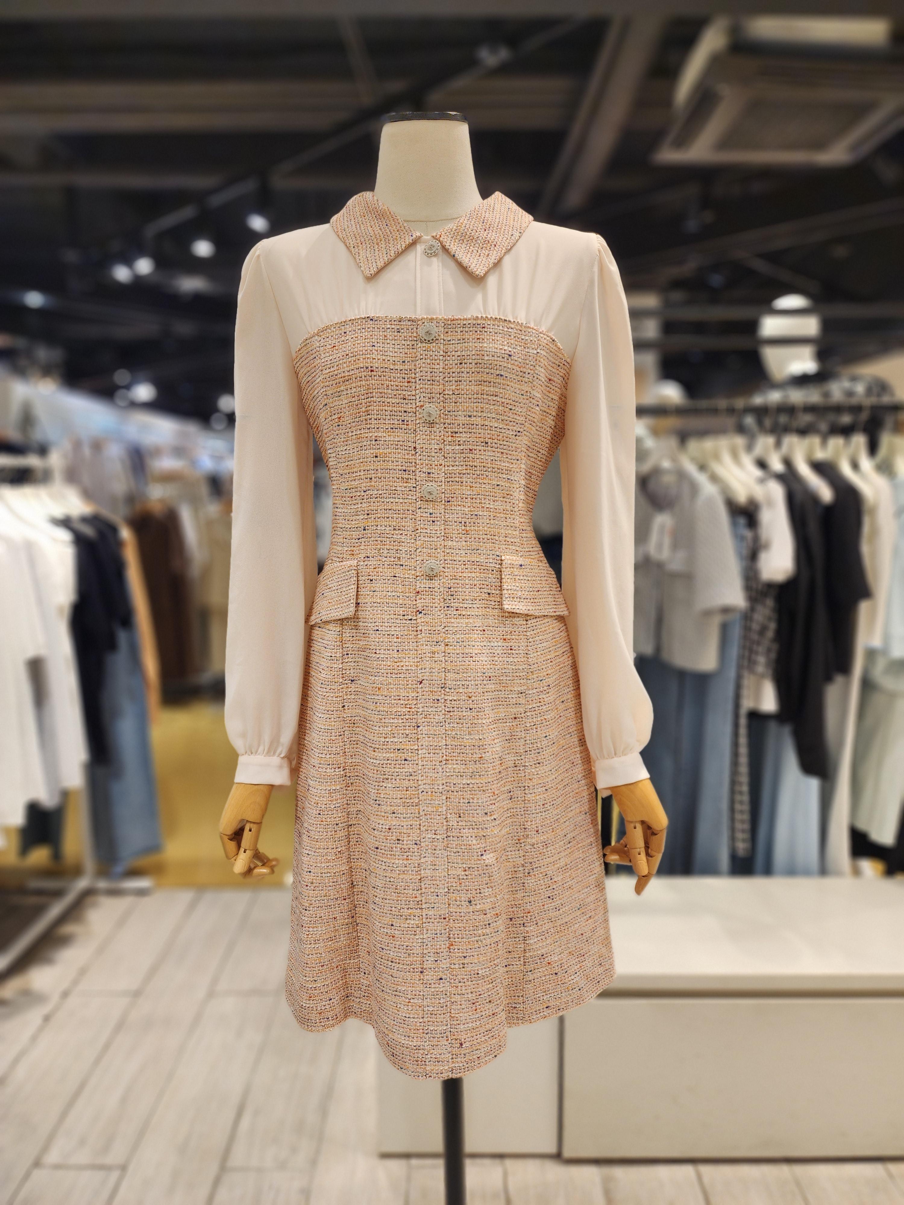 잇미샤 (MICHAA) テクスチャブロック ツイードワンピース ITN2WOP700