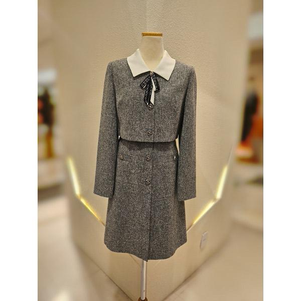 SOUP 配色カラー リボンブローチ ツーインワンワンピース SC3OPM0