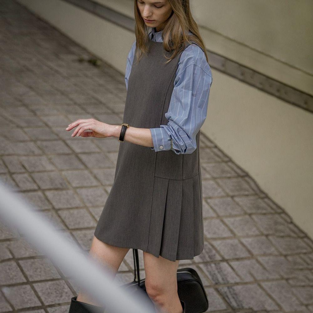 NOWNEREVE Side pleats stripe ops KNFW02OPS