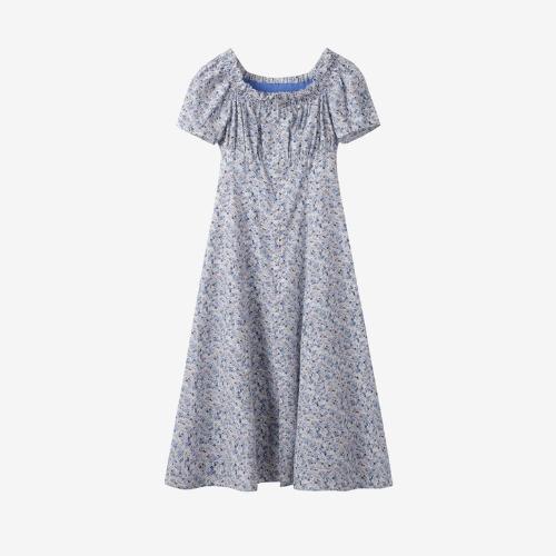 DEWL フラワー オフショルダー ジップアップ ワンピース L252PSE047 ロング