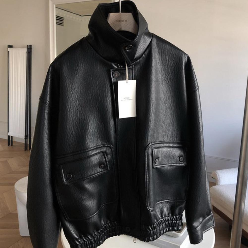 【オーバークラシック / 26SS / 当日出荷】ルバター ヴィンテージボタンレザージャケット 春秋 カーラ ポケット レザーブルゾン ジャケット