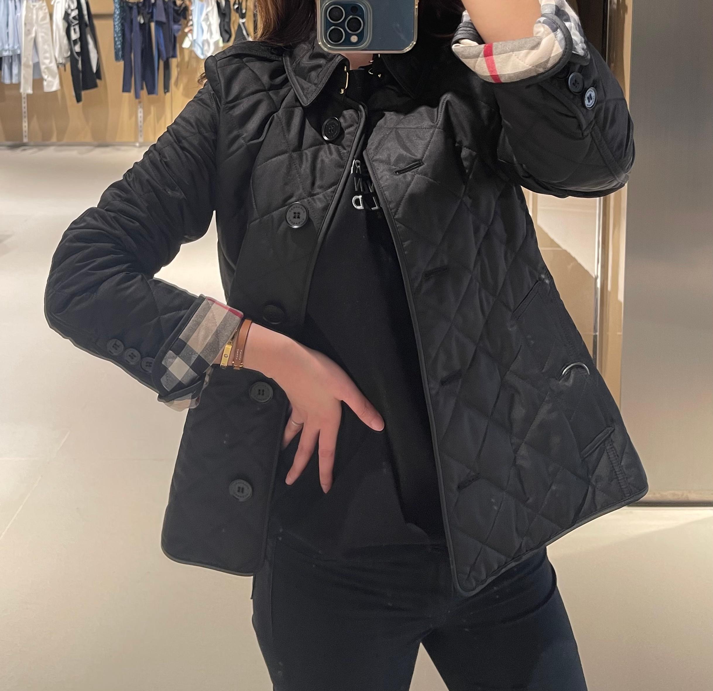 [関税・消費税込み] Burberry ニュー フランクビー キルティングジャケット ブラック