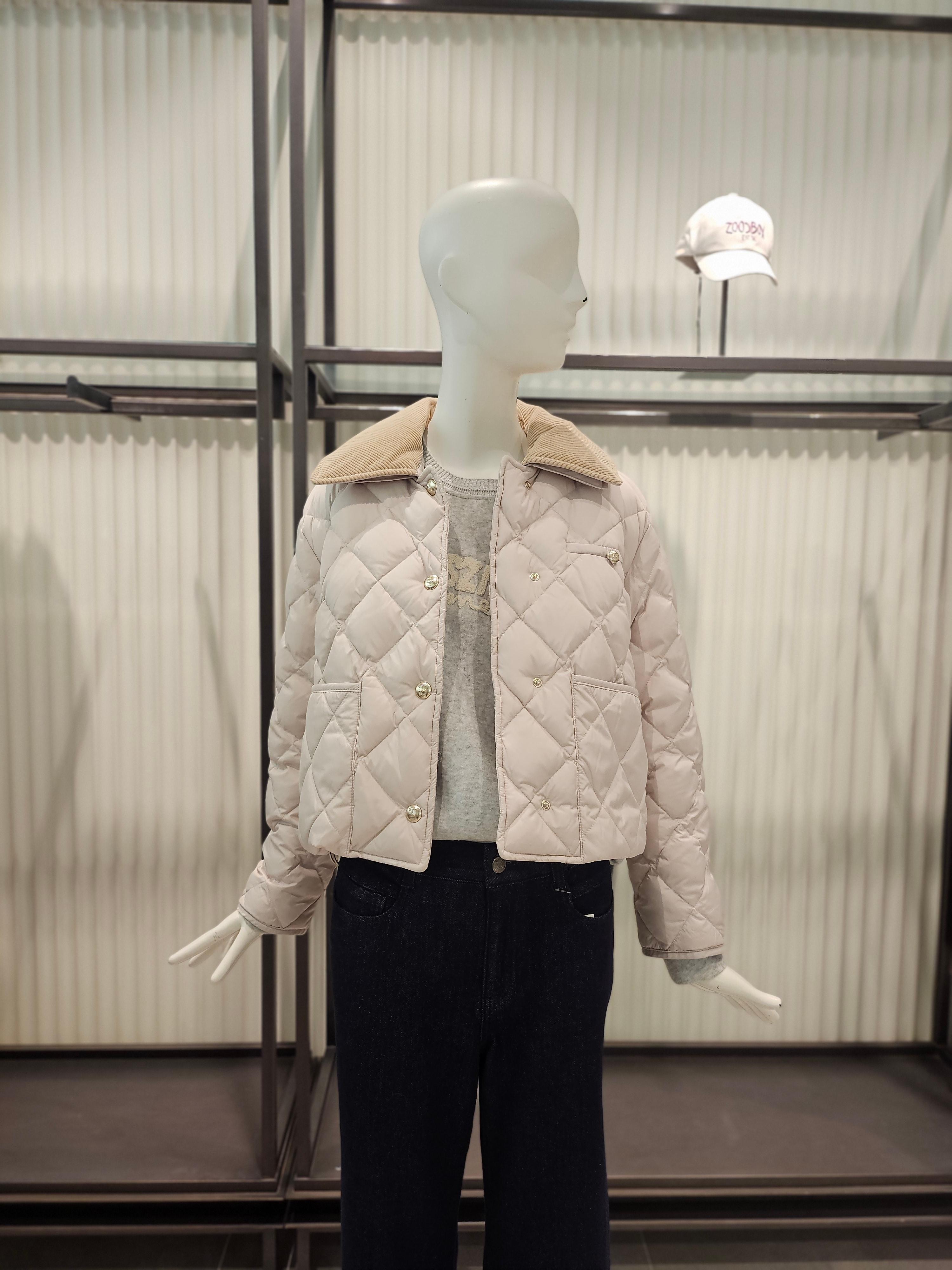 ZOOC コーデュロイ カラー キルティング グースダウン ジャンパー V254PSG932