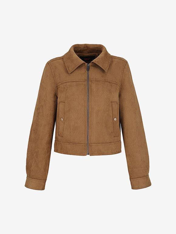 SOUP スエード クロップド ジップアップ ジャケット SBRLE31