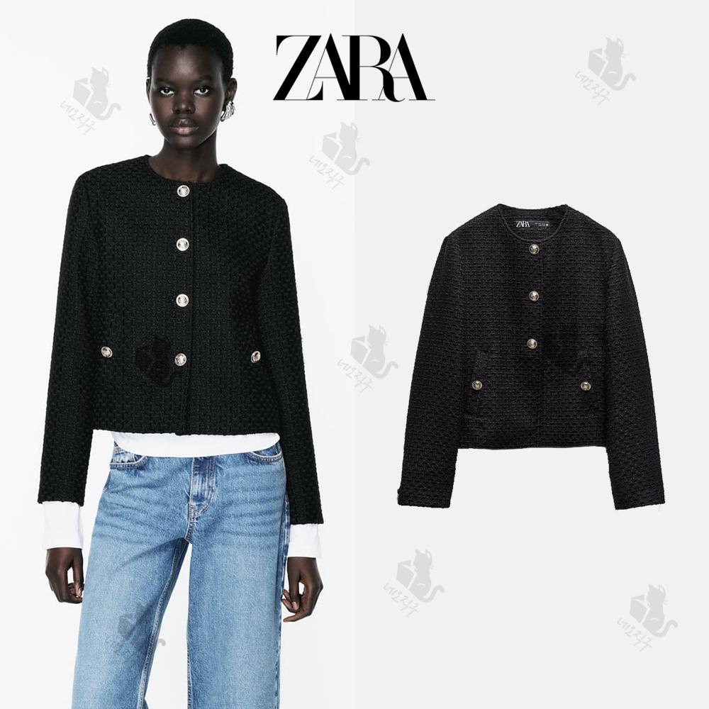 ZARA ザラ ストラクチャークロップ ツイードジャケット ブレザー