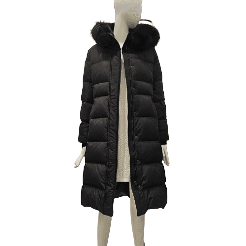 OLIVE des OLIVE フォックスファー フード ベルテッド ロングパディングジャンパー YP5WH001