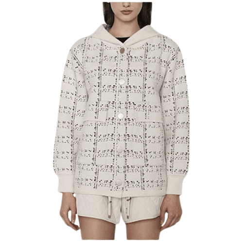 GGPX フーデッド ジャカードニット ハーフジャケット