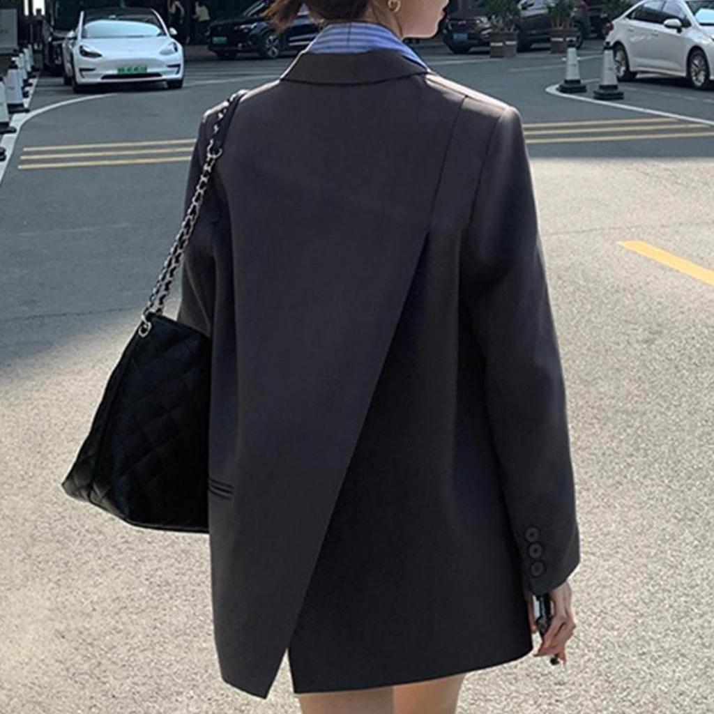 ボーイフィットジャケット オーバーフィット 後ろスリット スーツジャケット シングル テーラード ブレザー 秋 ジャケット