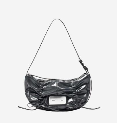 MATIN KIM ハーフシャーリング リボン ラウンドバッグ MK2500BG002