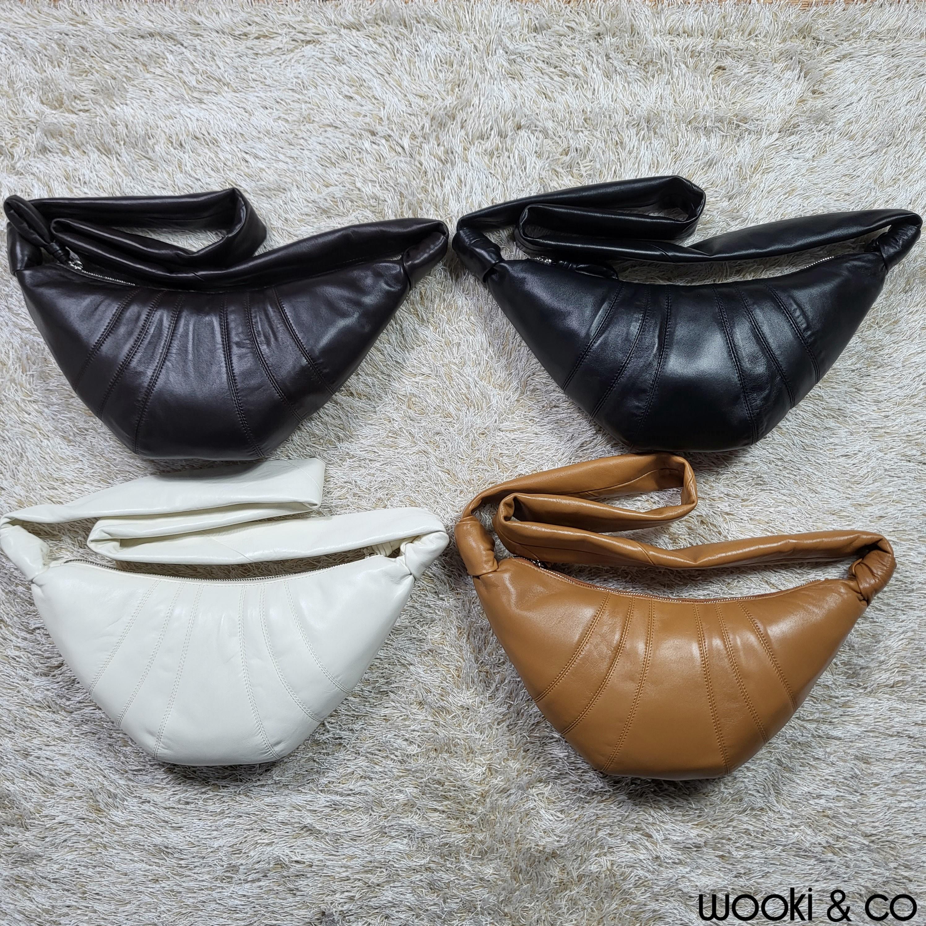 (国内配送) Lemaire (ルメール) クローソン バムバッグ (ボディバッグ) スモール ミディアム ダークチョコ ブラック BG0003 LL095