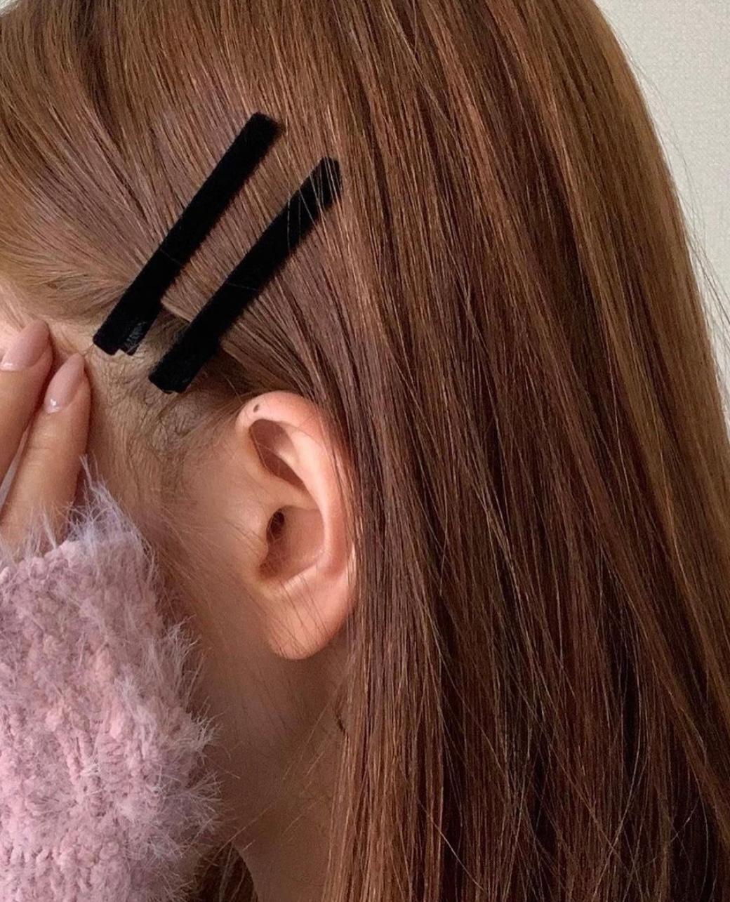 [当日配送] ベルベットピン セット サイドヘア固定ピン ヘアピン ストレートピン ベルベット デイリー ポイント イナーフ