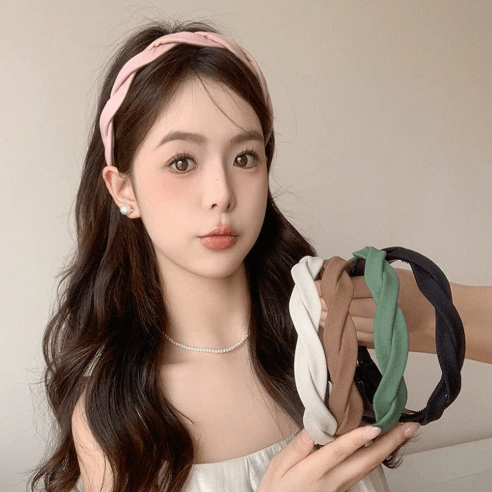 DK レディース 痛くない 縄編み ツイスト カチューシャ 5種