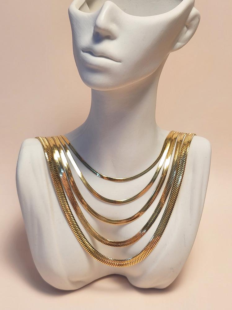 スリム ボールド スネークチェーン 5サイズ シルバー ゴールド 390