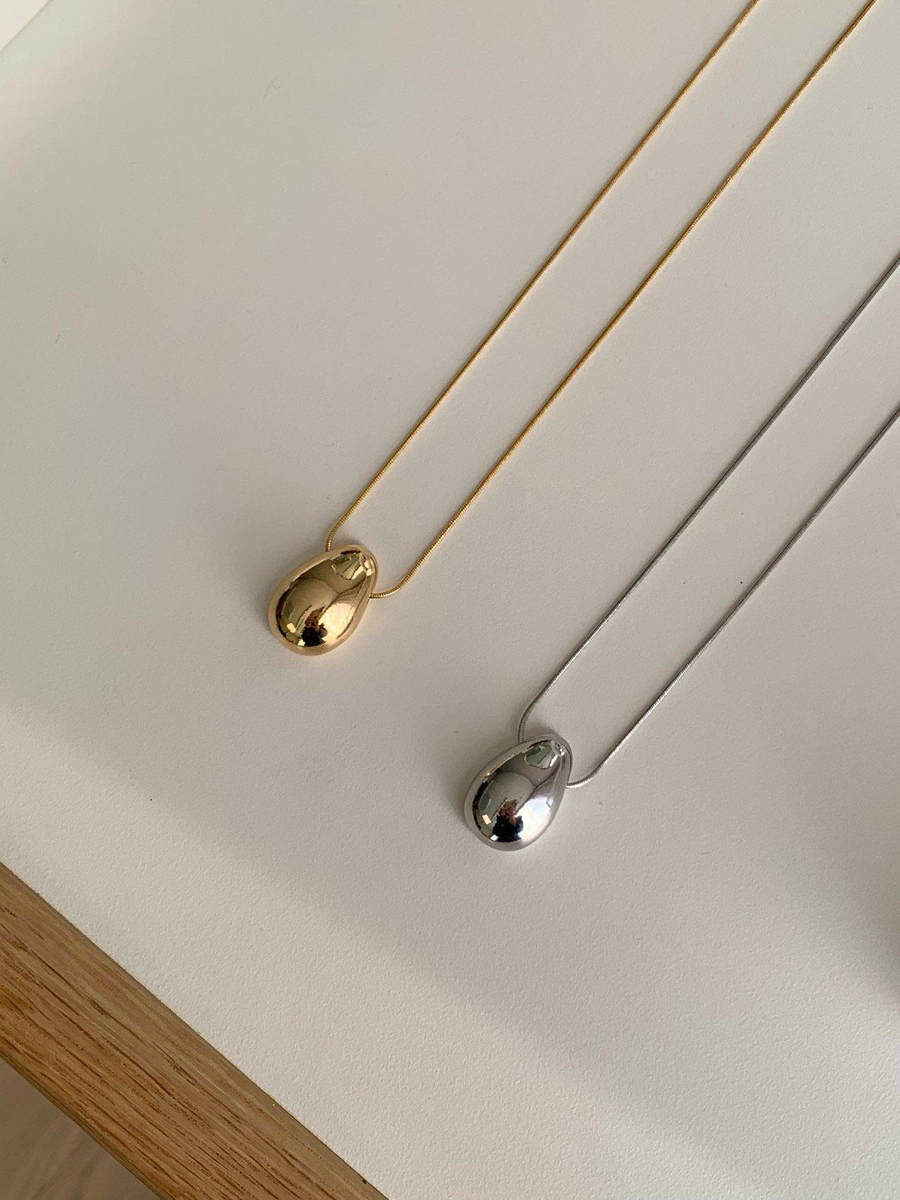 シンプル エッグネックレス レディース デイリールック ミニマル ペンダントアクセサリー