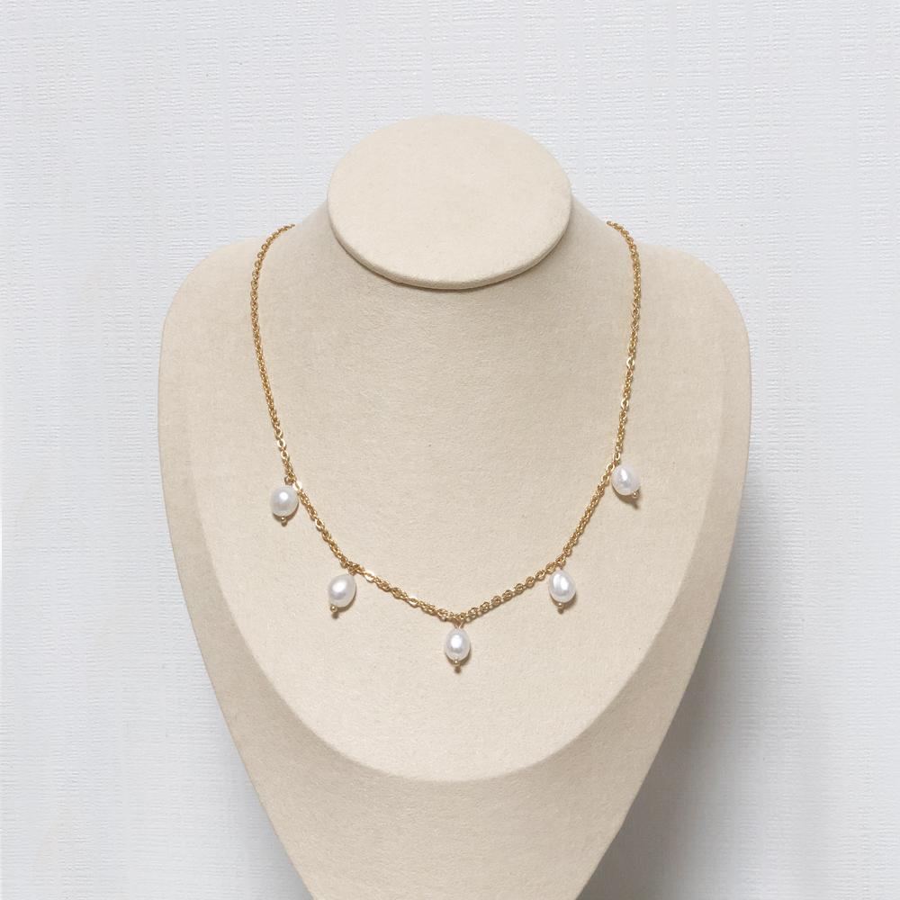 淡水パール ゴールドチェーンネックレス