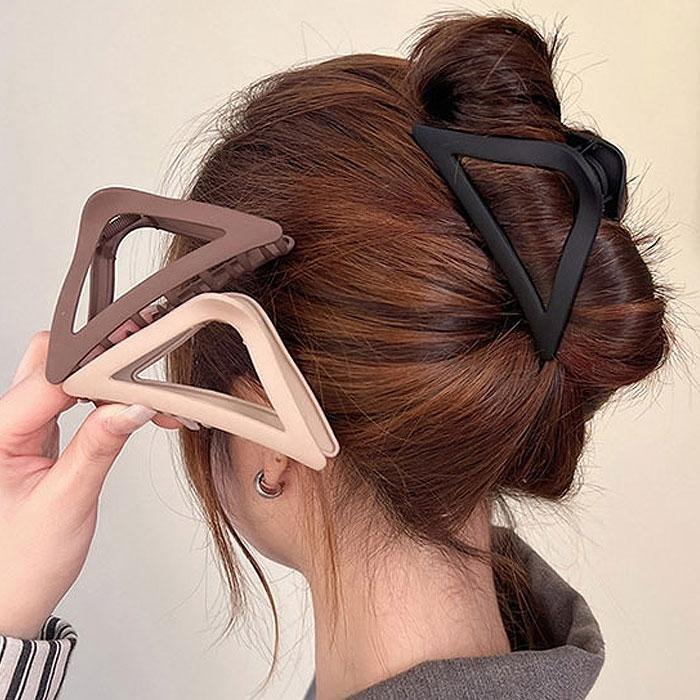 シンプル三角ヘアクリップ デイリールック 簡単な定番 レディース