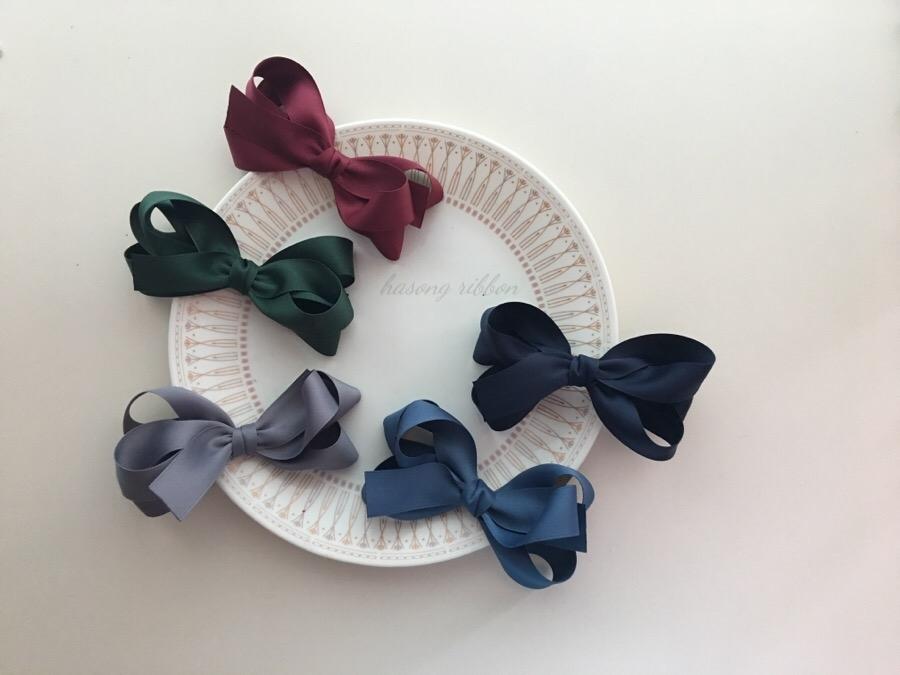 高級 両面サテン ハンドメイドヘアピン ビッグリボンピン