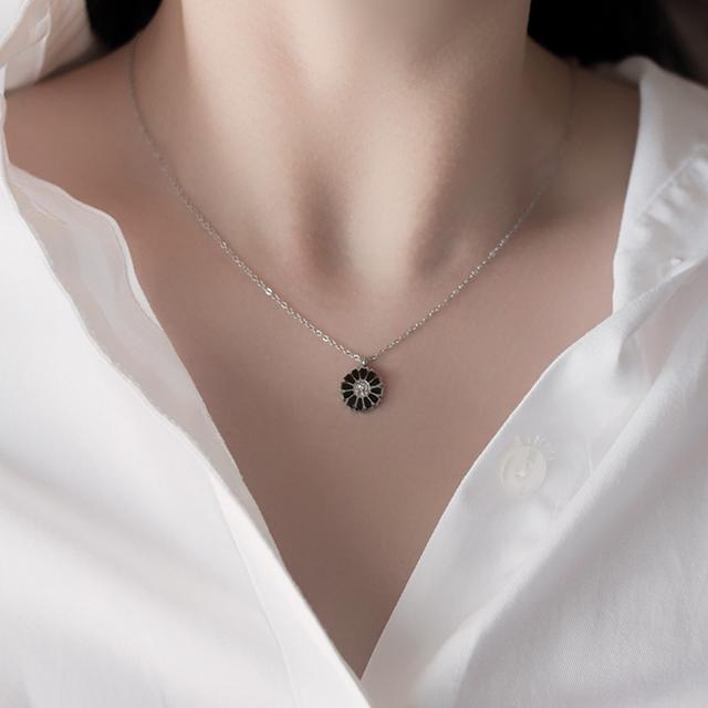 サージカルスチール フラワーペンダント シルバーネックレス