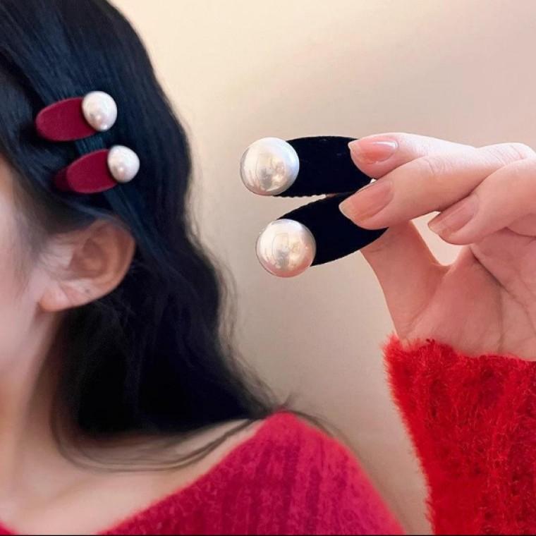 ベルベット ダックビルピン 高級素材 ベルベットヘアピン レディース デイリーファッション ポイントヘアクリップ