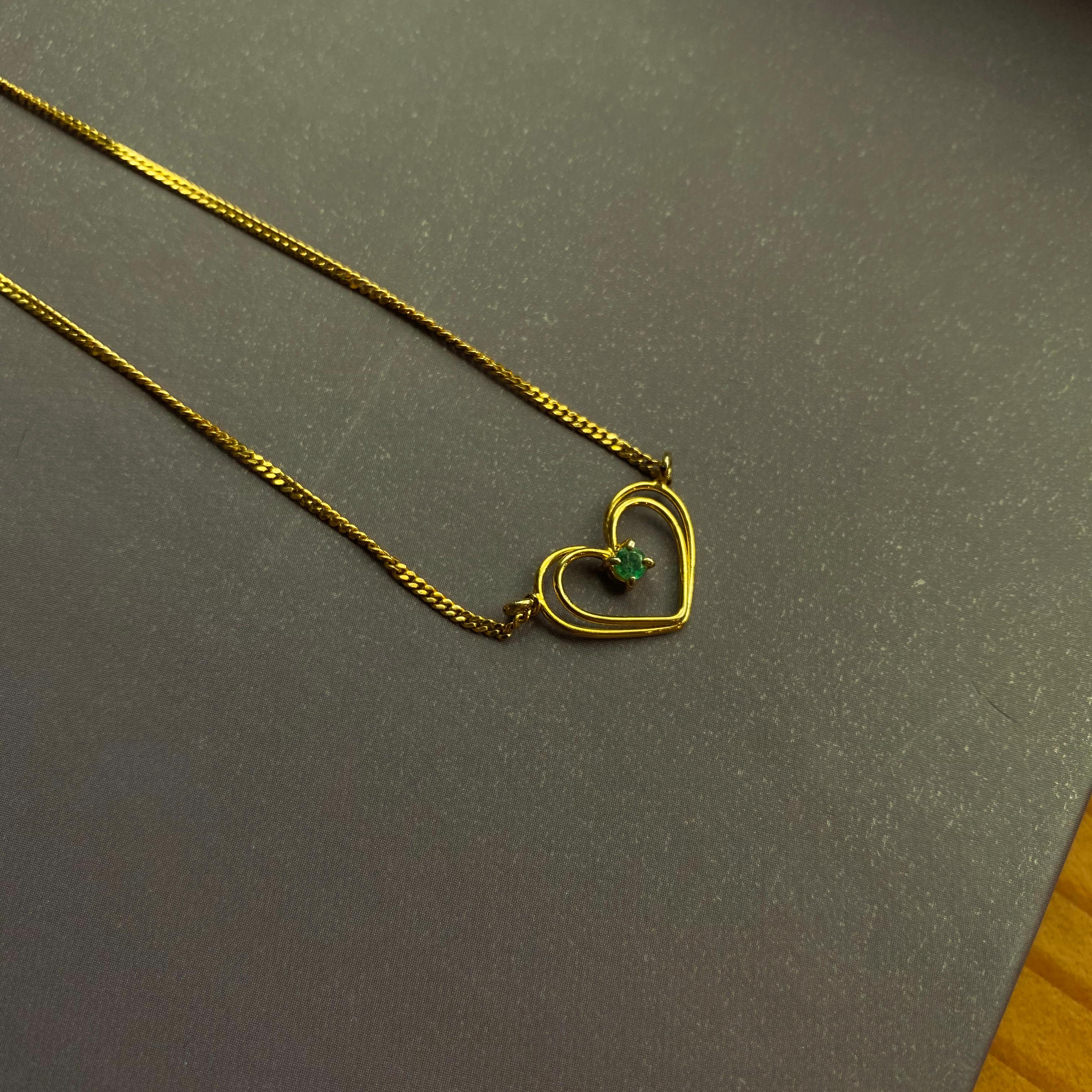 Greenery Cubic ハートネックレス