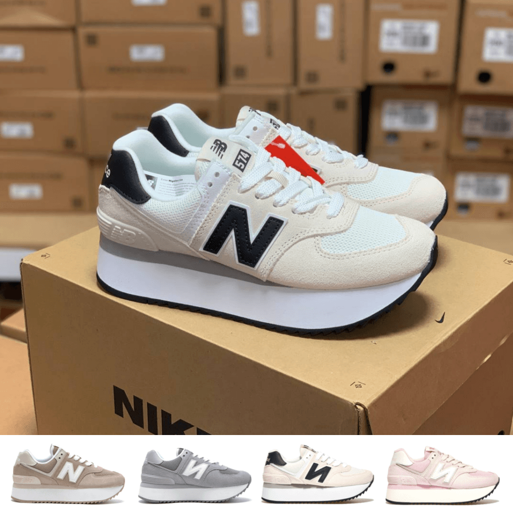 New Balance 574 プラットフォーム 厚底スニーカー レディース 厚底 履き心地の良い 軽量スニーカー