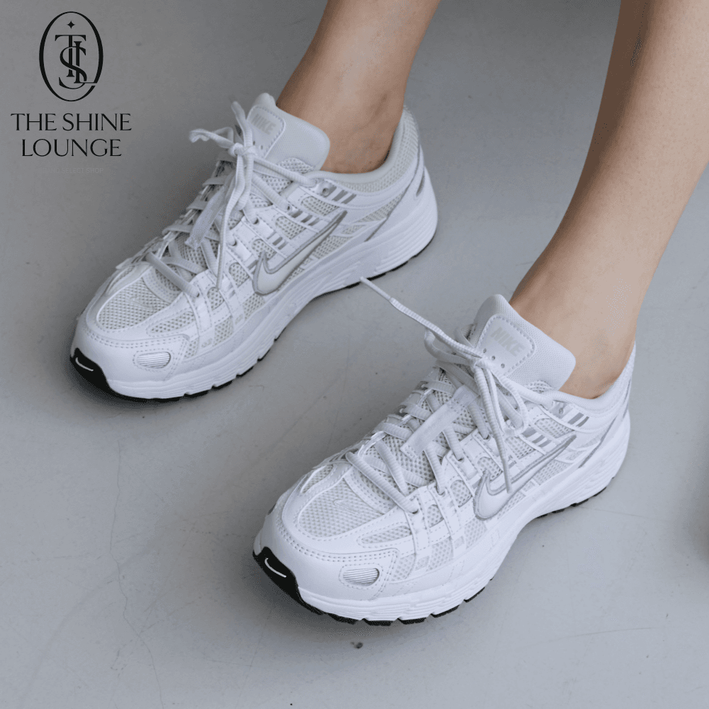 NIKE P6000 P-6000 レディース 厚底スニーカー ランニングシューズ メタリックシルバー ホワイト