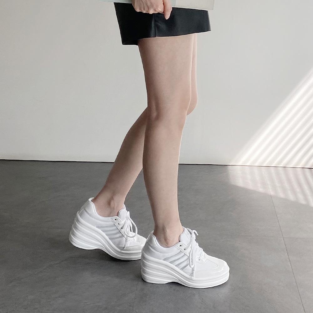 Sky 9cm Women's Height-Increasing Sneakers Comfortable Thick-Sole Sneakers Godori Shoes Cheerleader Standing Shoes