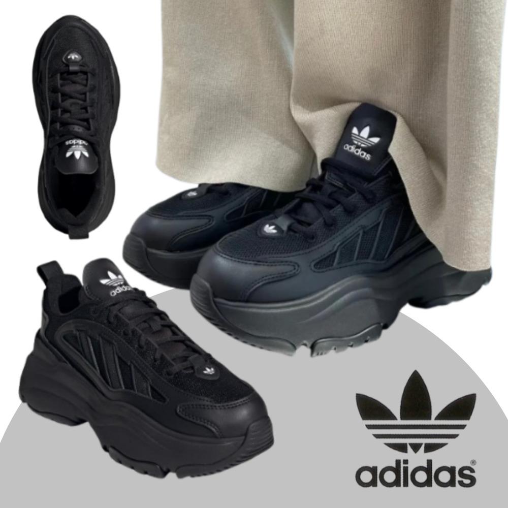 adidas OZWEEGO GAIA Black 5CM 厚底シューズ スニーカー 楽ちん 軽量 ランニングシューズ ギフト